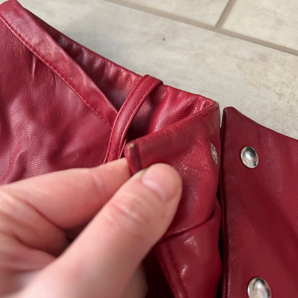 Saunders Collective Red Faux Leather Skirt - Picture 7 of 9